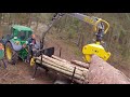 Trejon Multiforest V5300 Rückewagen | John Deere 6230 Premium | Holz auflegen | Forstarbeit