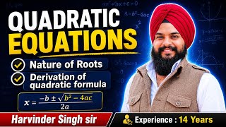Quadratic equations || Shri Dhar aacharya formula derivation || Nature of roots || Harvinder Singh