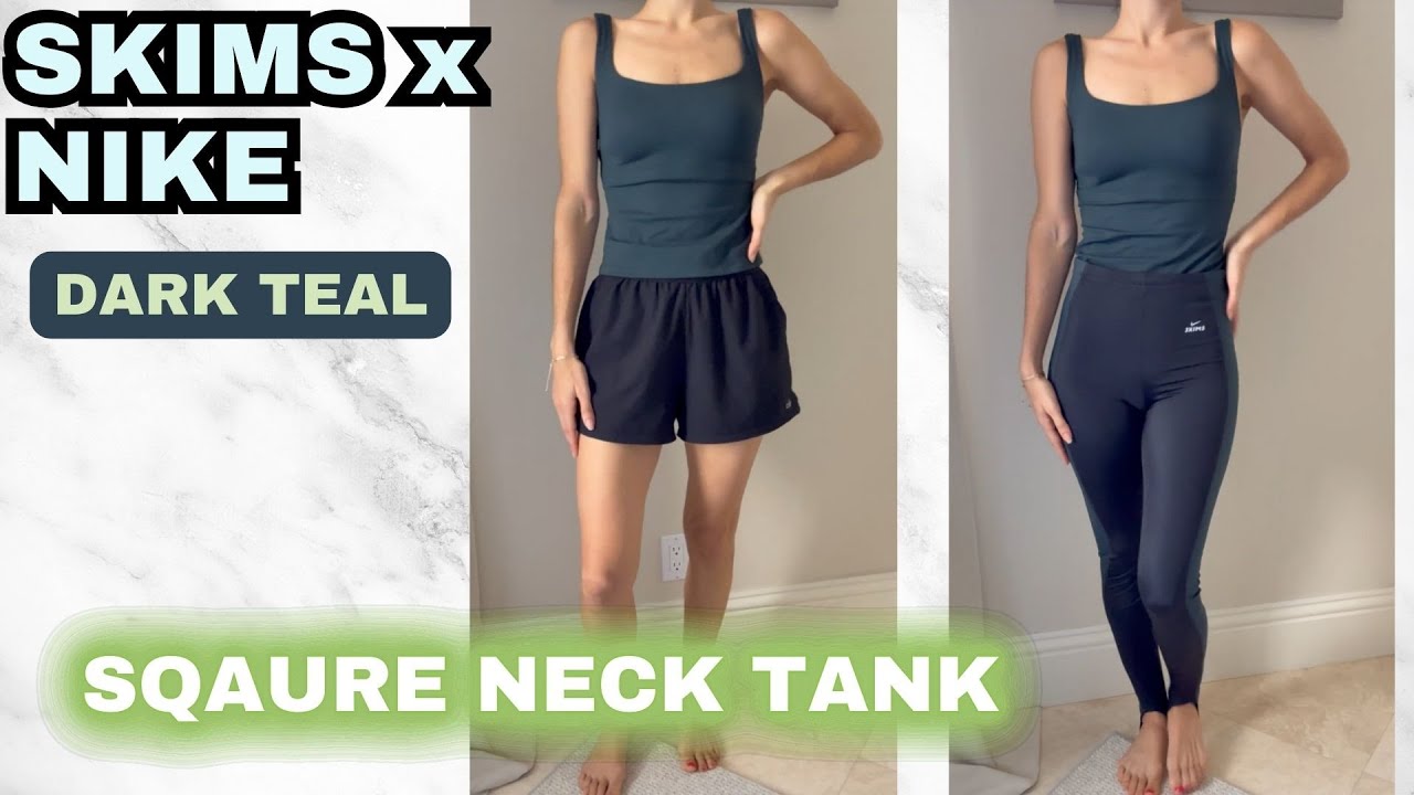 💙 Nike x SKIMS Dark Teal Square Neck Tank | Fit, Sizing & Honest
