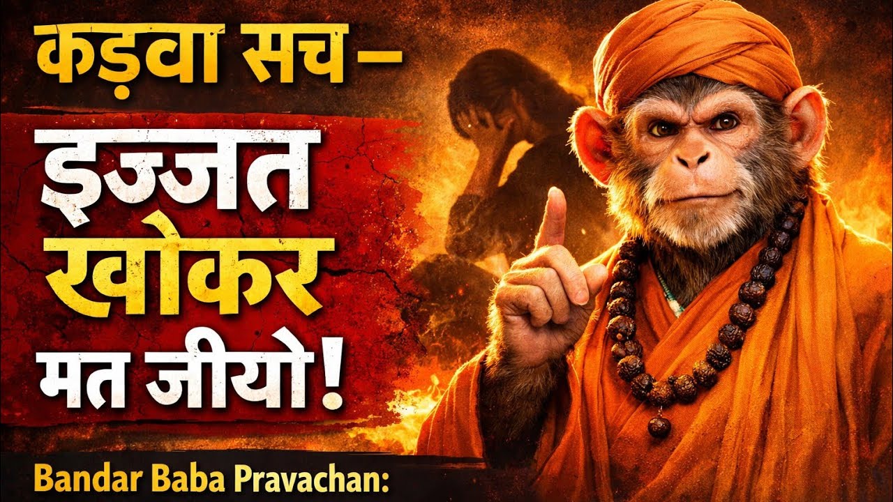 “कड़वा सच – इज्जत खोकर मत जीयो! Bandar Baba Pravachan: आत्मसम्मान और जीवन बदलने वाले संदेश”