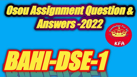DSE-01 (BAHI) All Assignment Exam Question And Answer In One Video