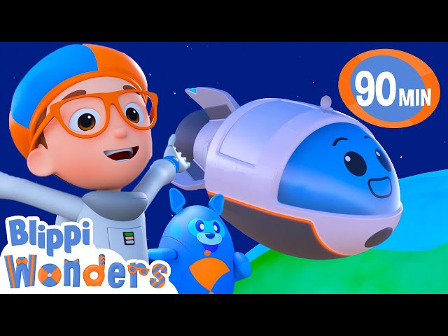 Blippi Becomes An Astronaut + ALL SEASON 3 | 90 MIN Blippi Wonders Educational Videos for Kids class=