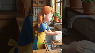 Washing dishes #cozyasmr #shorts #shortvideo