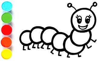 Caterpillar Rainbow Drawing, Painting, Coloring for Kids & Toddlers | Let