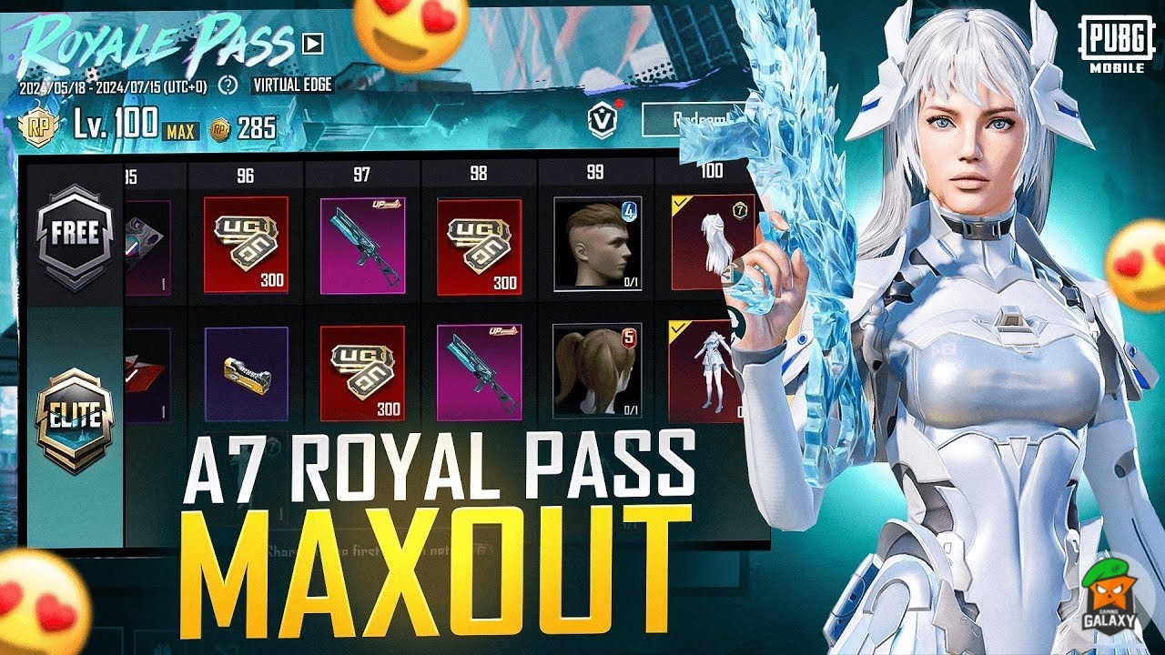 BGMI SEASON A7 ROYAL PASS FULL MAX OUT | RP 100 LEVEL MAXED | Gameplay | GalaxyGaming