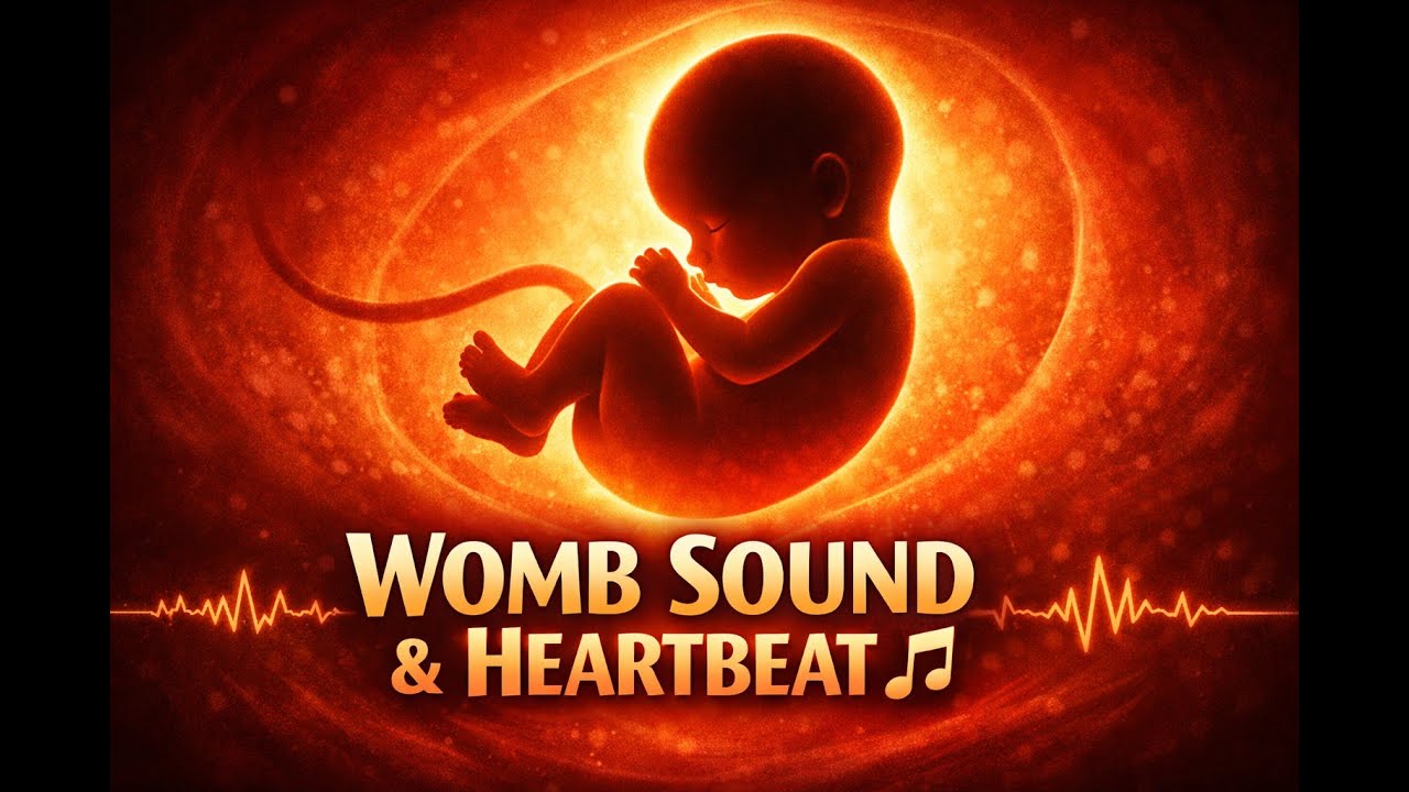 Womb Sound with Heartbeat 💗 | Calm Sounds for Baby in the Womb (1 Hour). 