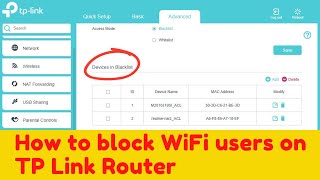 How to block WiFi users on Tp Link Router