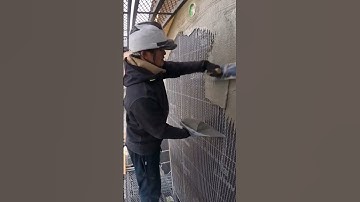 The technique of walking is leveling the cement mixture #shorts