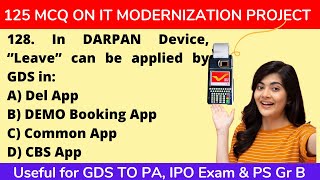 IT MODERNIZATION PROJECT INDIA POST with 125 MCQ & DARPAN POST OFFICE IMPORTANT MCQ & Terminologies. screenshot 1