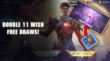 How To Get Free Skin From Double 11 Wish Draw Skin Event | Double 11 Wish Bonus Tokens | MLBB