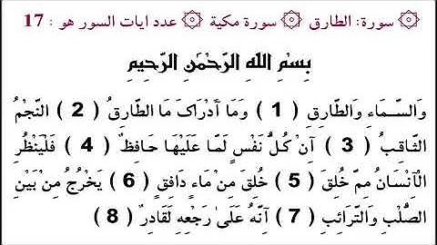 سورة  الطارق    الزين محمد أحمد
