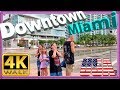 【4K】WALK Downtown Miami walking tour Florida 4k documentary USA 2019