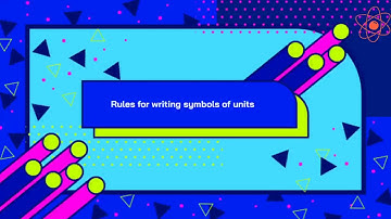 Measurement and Motion || Rules for writing symbols of units