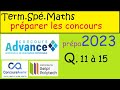 Prparer les concours  advanceavenirgeipi spcialit maths  11  15 annales concours advance