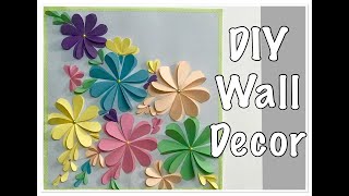 Paper Flower Wall Hanging : Room Decoration Ideas Cheap :  DIY Wall Decor