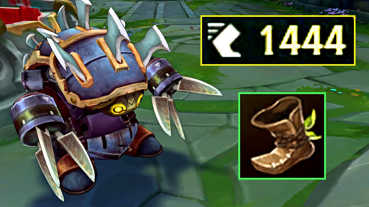 Rammus is pretty Broken now... 1400 MS with BASIC BOOTS at level 1! (Predator Bug)