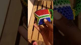South African flag beaded on a mug.  #beads #beadwork #beading #handmade