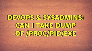 Famous DevOps & SysAdmins: Can i take dump of /proc/pid/exe Wealth