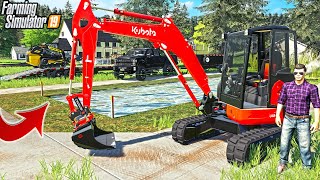 BUILT $100,000 LUXURY POOL FROM SCRATCH | MINI EXCAVATOR | FARMING SIMULATOR 2019 screenshot 3