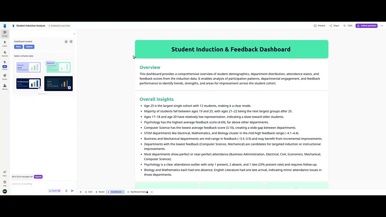 Build a Student Induction & Feedback Dashboard in 2 Minutes with AI ...