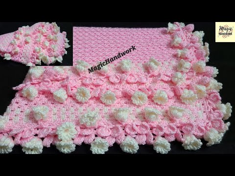🌼Flower baby blanket, How To Crochet Baby Blanket, Shawl Pattern, Square Tablecover, Square