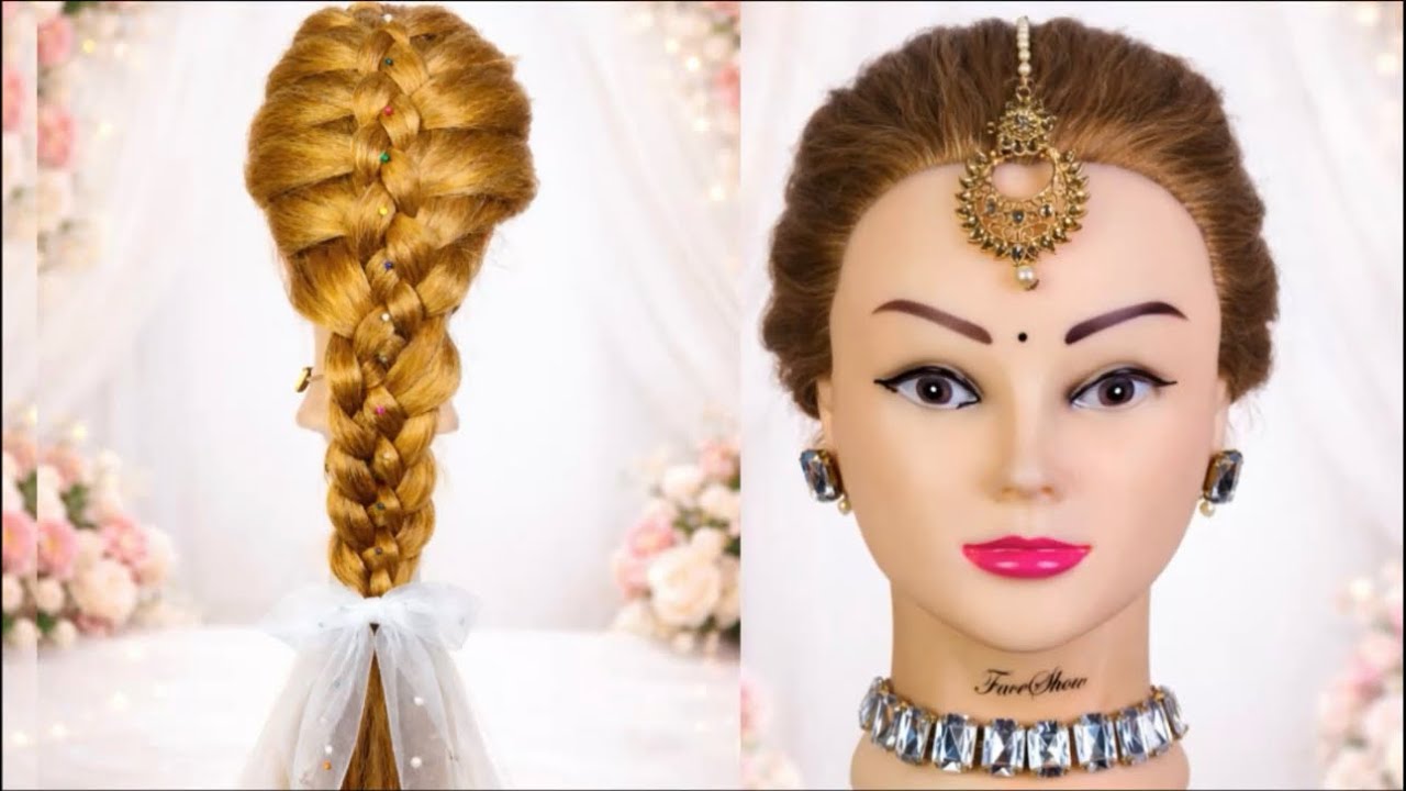 Elegant Bridal Hairstyle with Maang Tikka | Wedding Hair Tutorial 💍✨