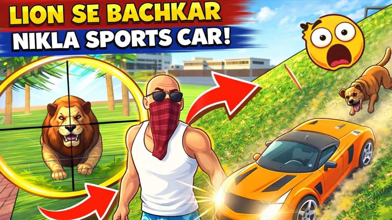 FRANKLIN LION SE BACHAKAR NIKALA SPORTS CAR || Indian Theft Auto Simulator Game 