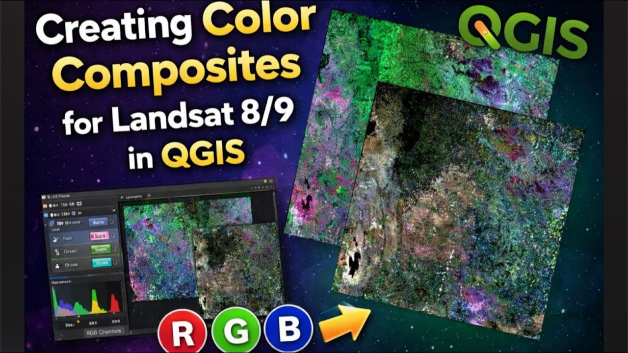 How to Create Landsat 8/9 Color Composites in QGIS | True & False Color Explained