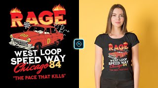 Race Car T-Shirt Design for Redbubble in Photoshop Tutorial screenshot 2
