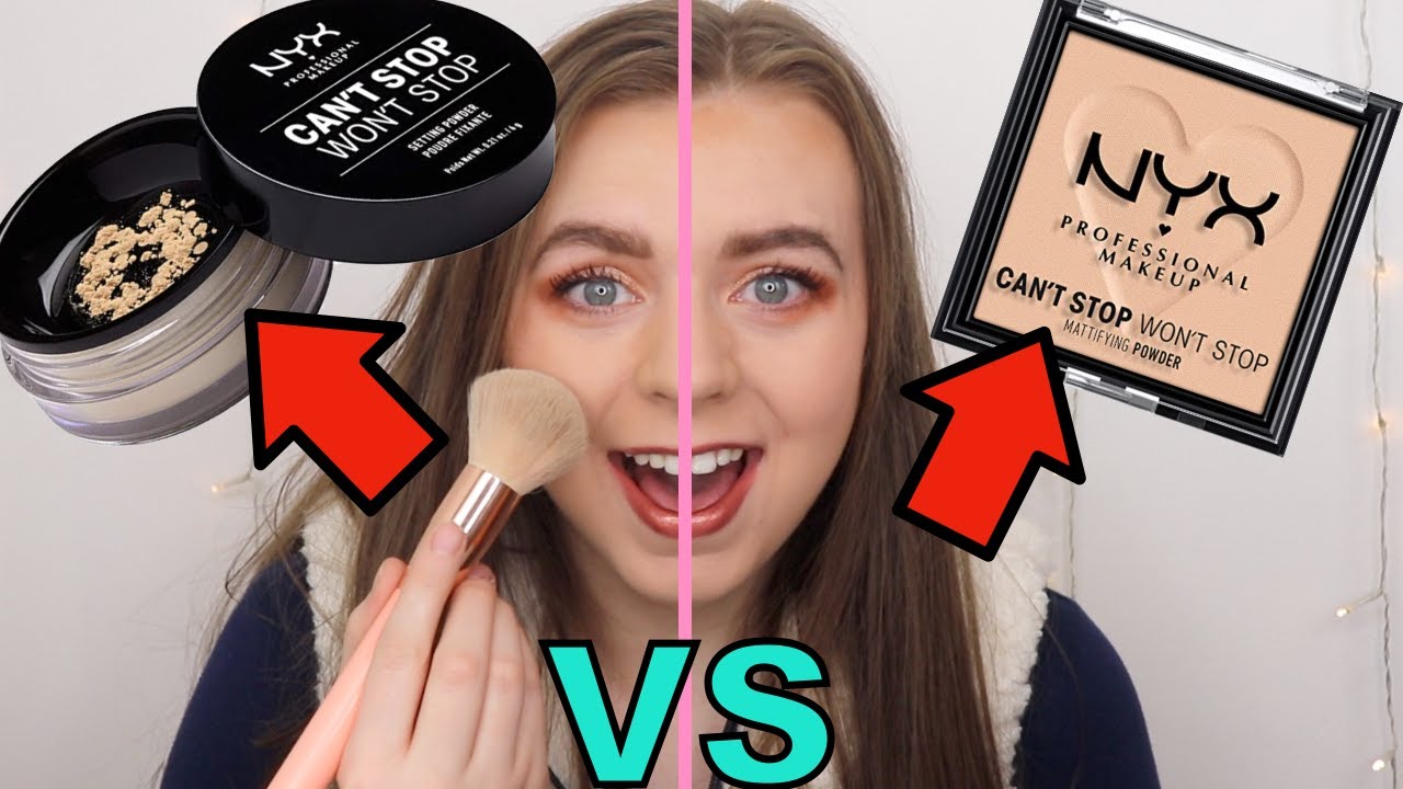 NYX Can\'t Stop Won\'t Stop Mattifying Pressed Powder VS NYX Can\'t Stop Won\'t  Stop Loose Powder! - YouTube | Puder