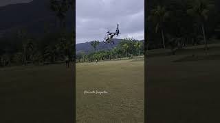 Zilair helicopter landing and taking off at Seychelles Golf Club