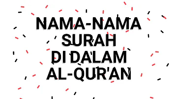 Nama-nama Surah dalam Al-Qur'an