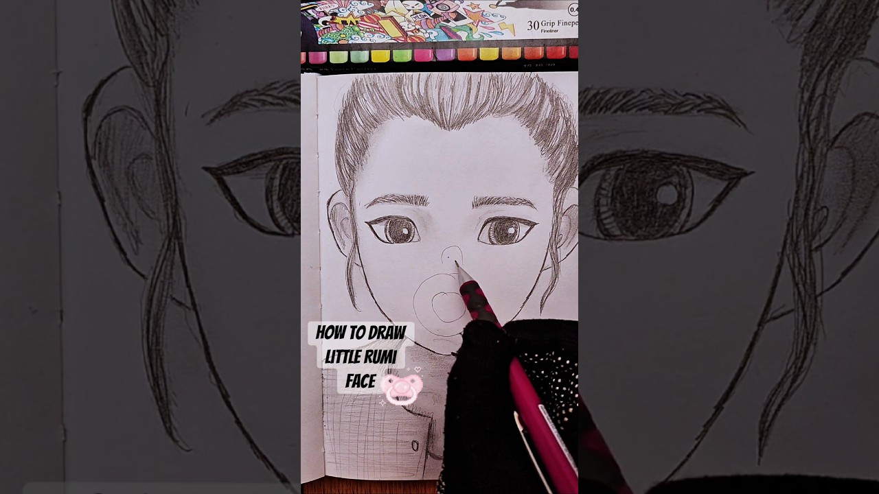 Draw Rumi kid from Kpop Demon Hunters