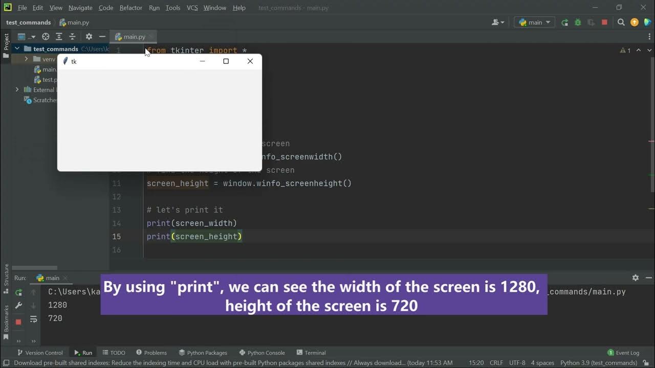 Center the window on screen in Tkinter Python - YouTube