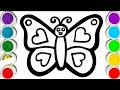 How to Draw and Color a Butterfly for Kids 🦋✨ |Easy Butterfly Drawing and Coloring for Children 🦋