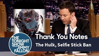 Thank You Notes: The Hulk, Selfie Stick Ban