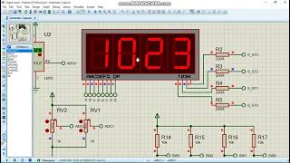 Simulasi Program Microchip Studio + Proteus ADC 10bit dan Scaling dengan Seven Segmen