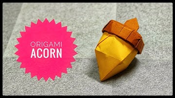 Origami Acorn | Origami tutorial | Paper craft