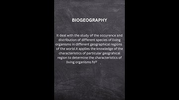 Define Biogeography | branch of biology