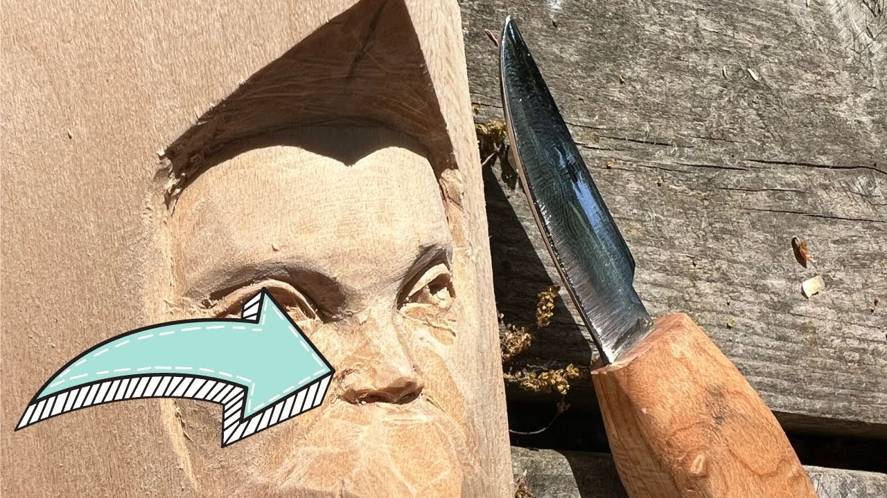Woodcarving a Female Nose-  Easy Beginner Whittle Lesson