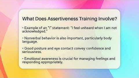 What Does Assertiveness Training Involve? - The Personal Growth Path