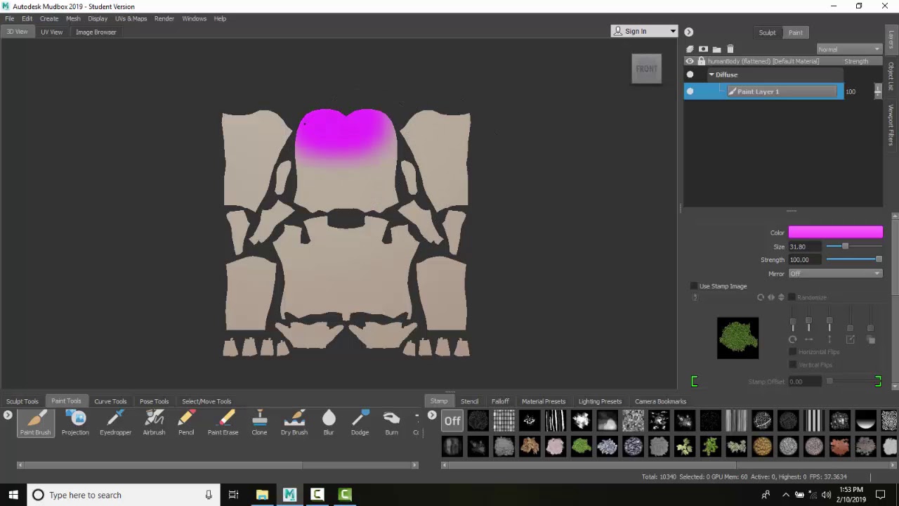 Mudbox 07 16 Paint Texture Maps in 2D - YouTube