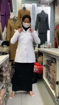 seragam pns wanita putih hitam terbaru/ seragam asn wanita putih hitam/ baju seragam pns wanita
