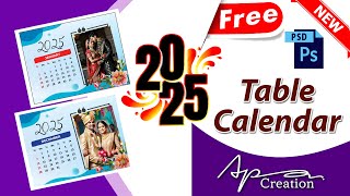 2025 table calendar PSD Free download