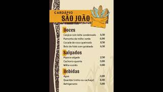 Cardpio Para Festa Junina Doces E Salgados  Pea J O Seu 85 981291999