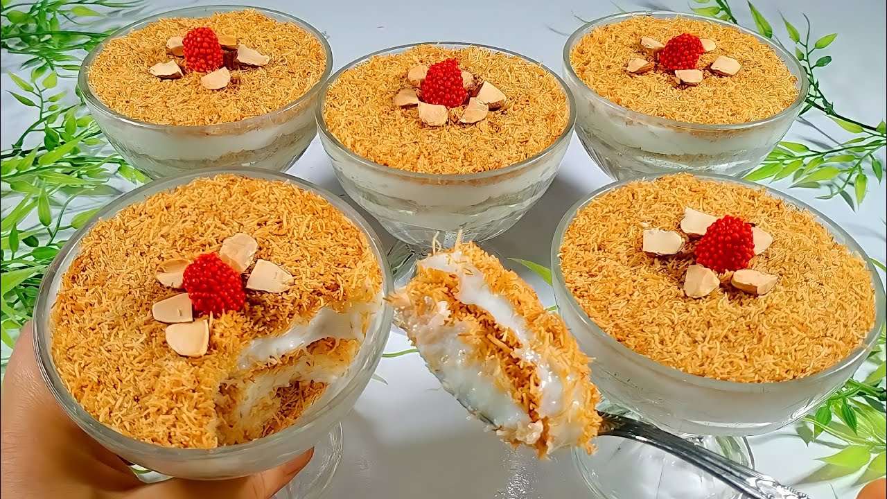 الكنافه بالقشطه بشكل جديد وسهل جدا بدون تعقيد في اقل من خمس دقائق  طعمه بجد رهيب وعلي ضمانتي!