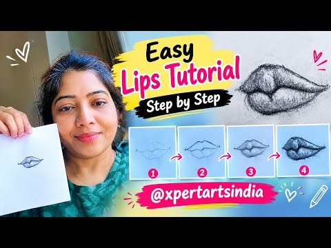 Easy Lips Drawing Tutorial Step-by-Step Part 1