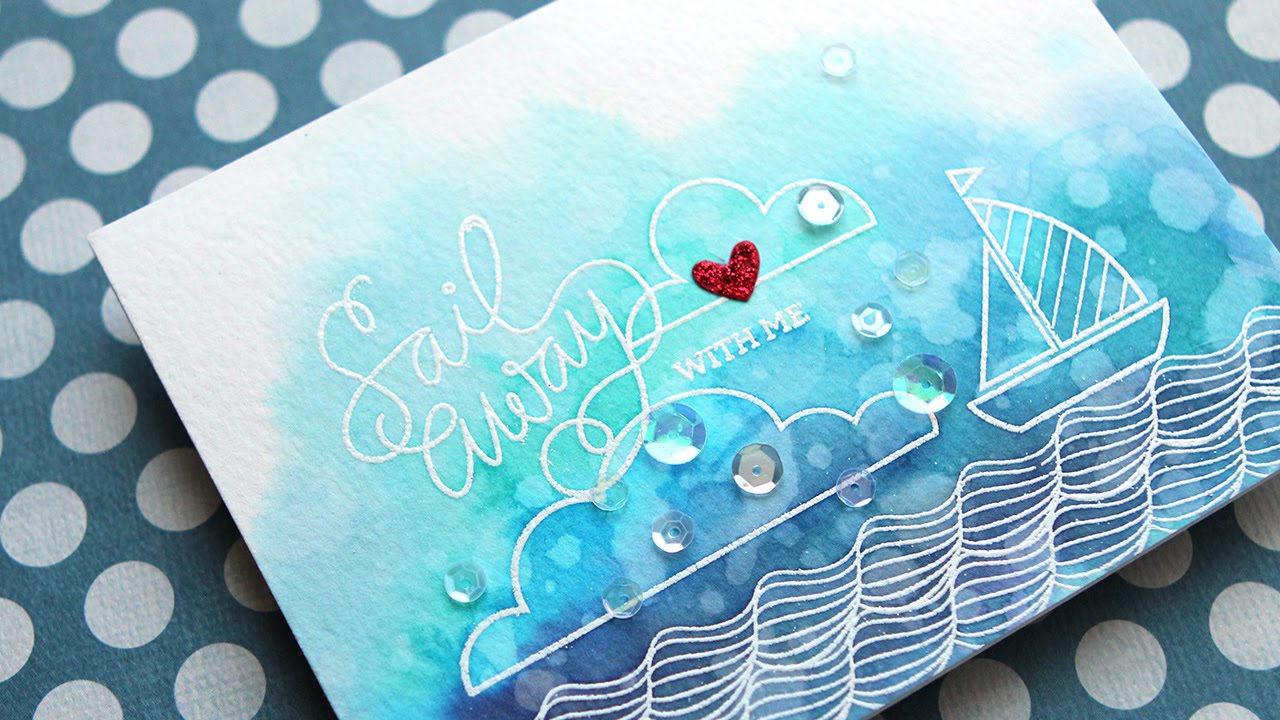 Emboss Resist with Distress Ink Watercoloring