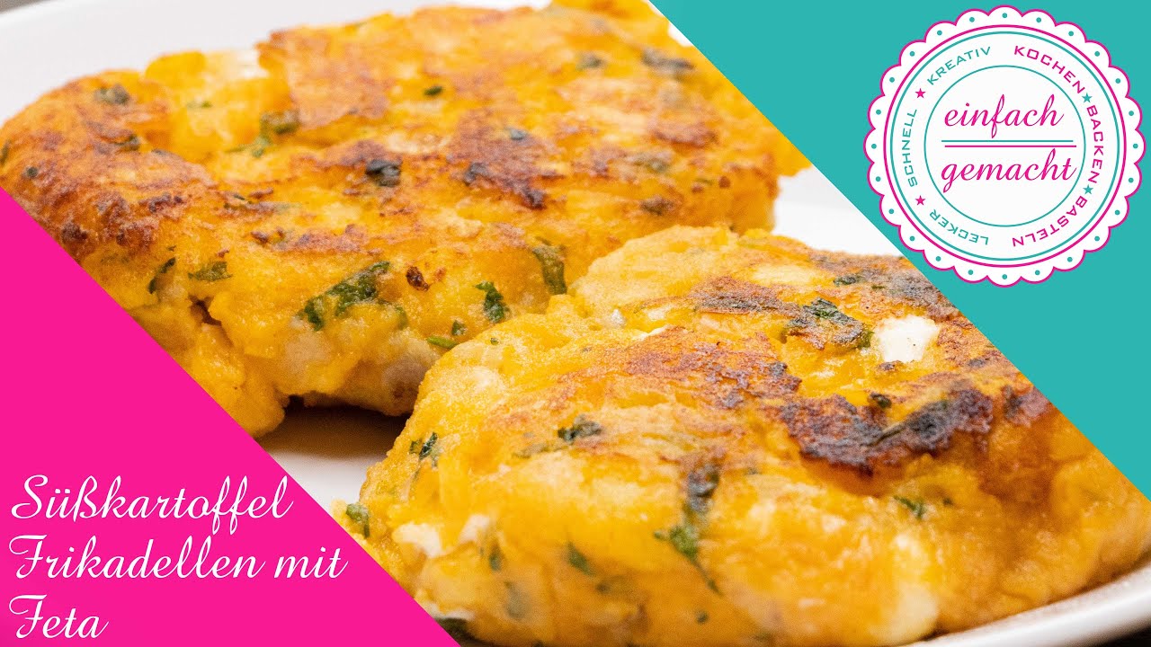 Susskartoffel Frikadellen Mit Feta Kase Ein Rezept Zum Verlieben Nicht Nur Fur Vegetarier Lecker Youtube 