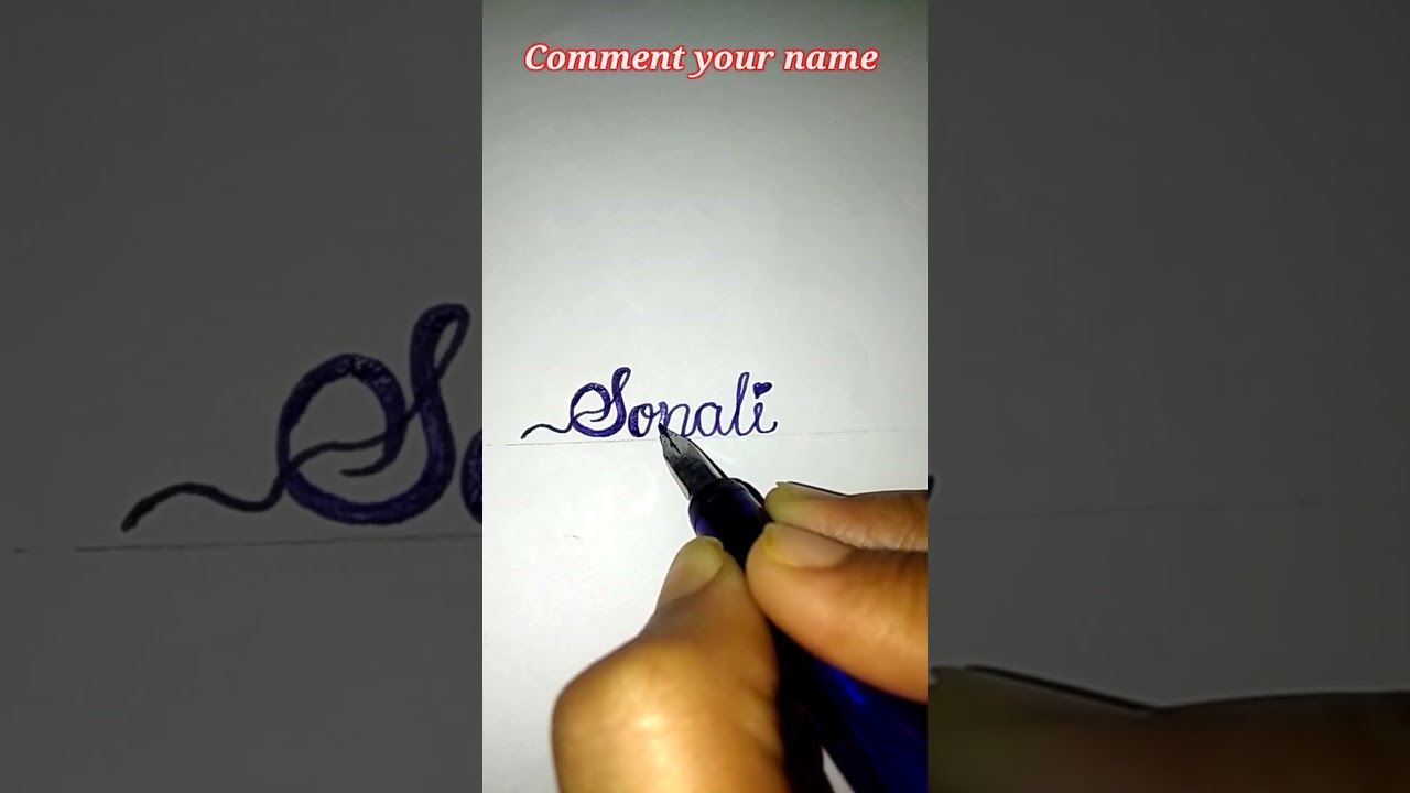 How to write 'Sonali' name in cursive writing